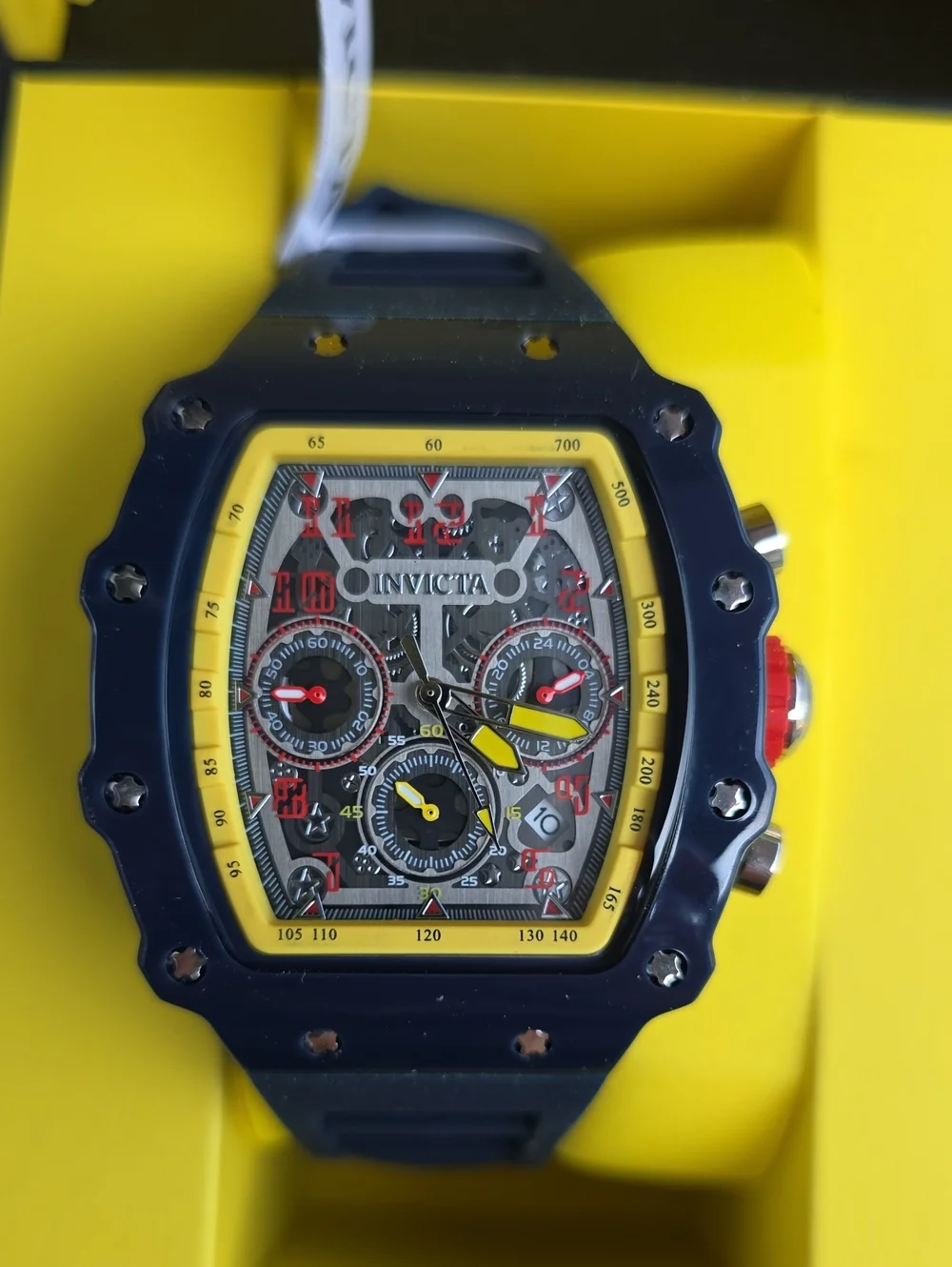 472. Invicta Racing 69739  44mm Grey, Yellow